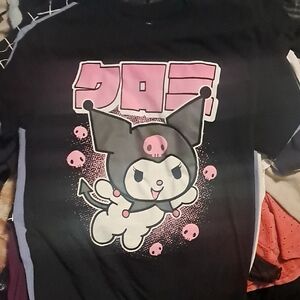 Sanrio Kuromi Graphic T-Shirt - Black and Pink